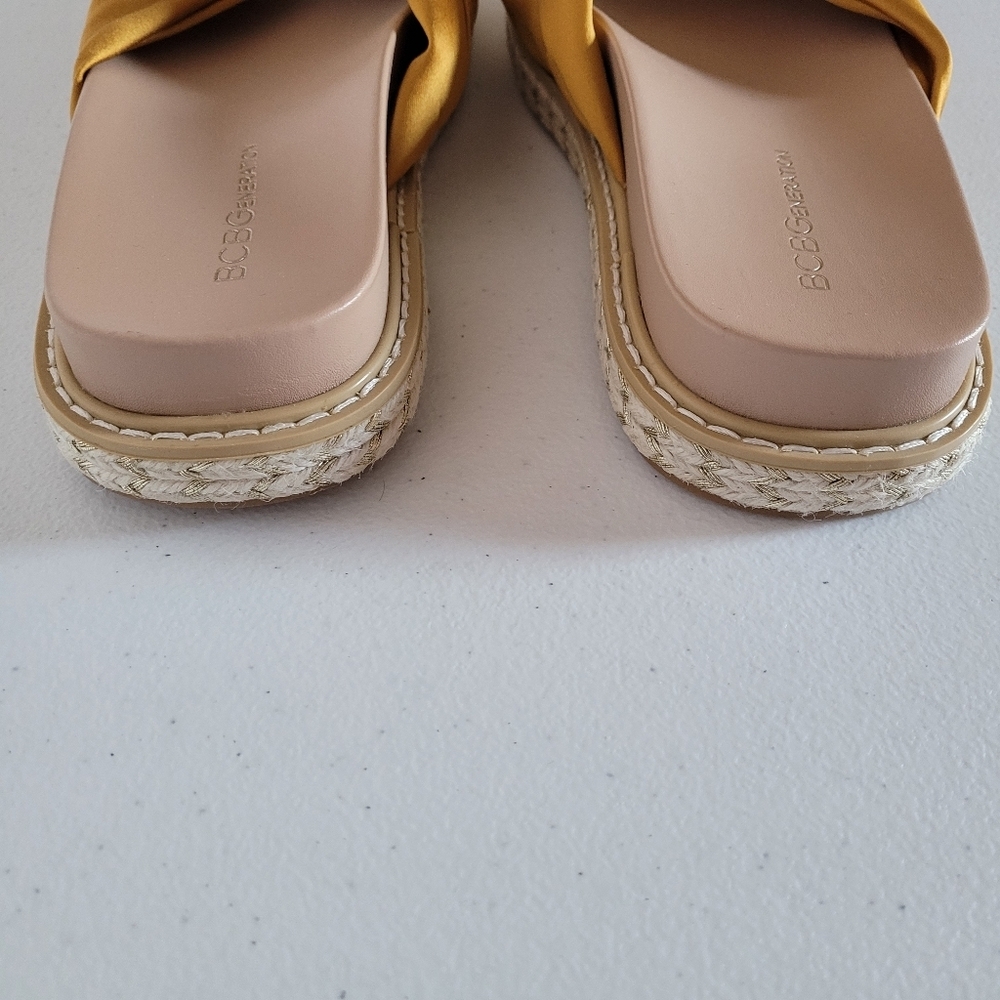 NIB BCBG Essina Golden Yellow Espadrille Flat Sandals - Picture 7 of 8